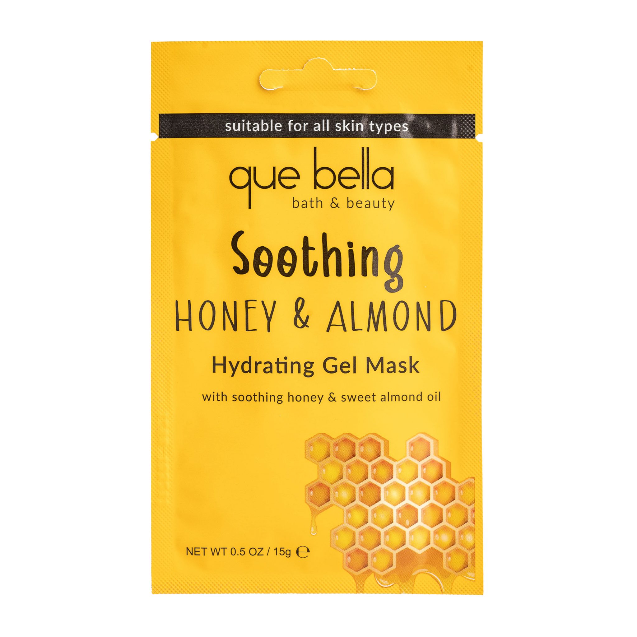 Soothing Honey & Almond Hydrating Gel Mask Que Bella Beauty