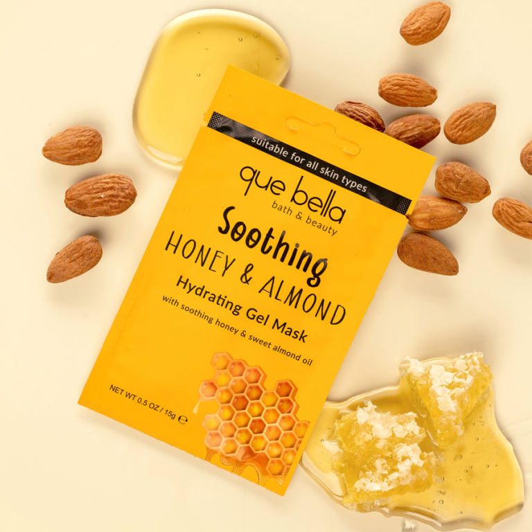 Soothing Honey & Almond Hydrating Gel Mask Que Bella Beauty