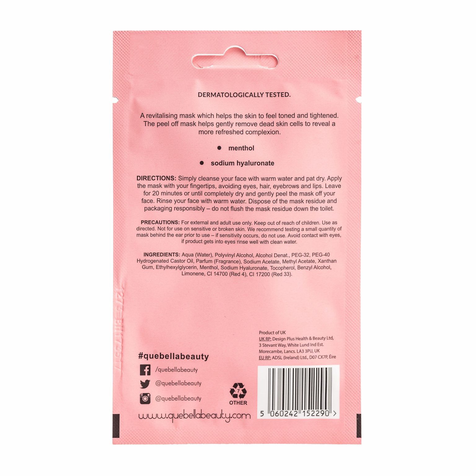 Exfoliating Strawberry Peel off Mask Que Bella Beauty
